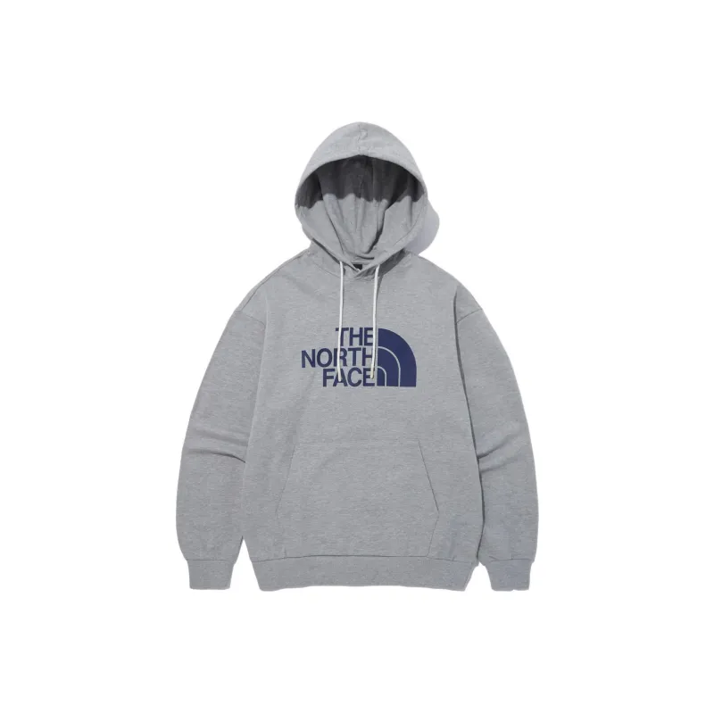THE NORTH FACE Cotton Logo Relaxed Hoodie Melange Grey Unisex Korea Version-0