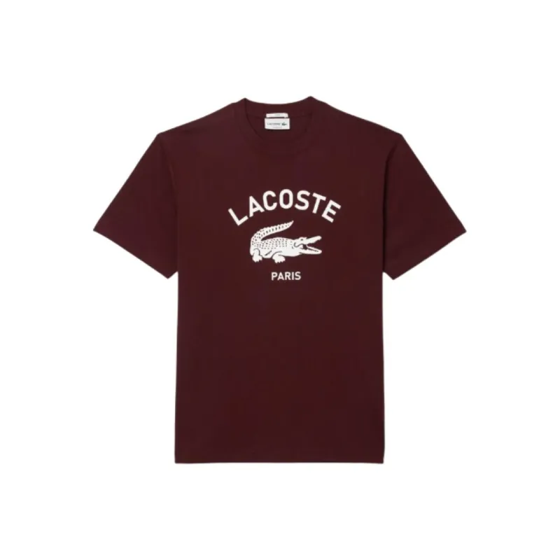 LACOSTE T Shirts Men Bordeaux-0