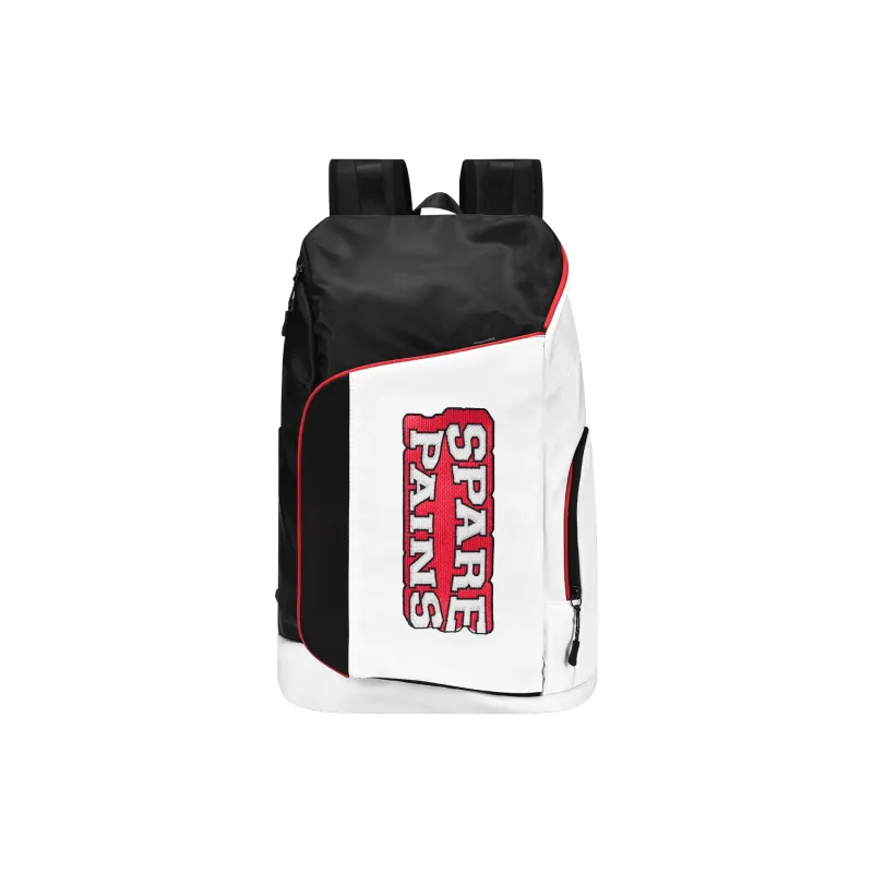 Spare No Pains. Polyester Backpack Unisex Black White-0