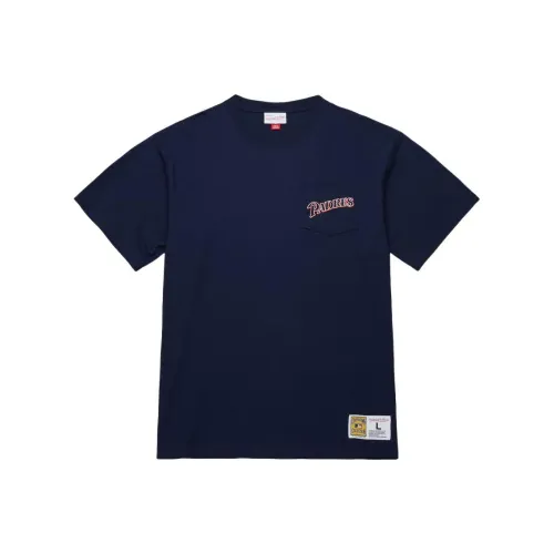 Mitchell & Ness x MLB SAN DIEGO PADRES Intage Logo Double Hit Pocket T Shirt Men's Marine Blue
