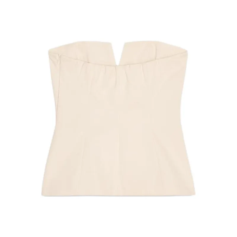 ZARA Strapless Top Women's Beige-1