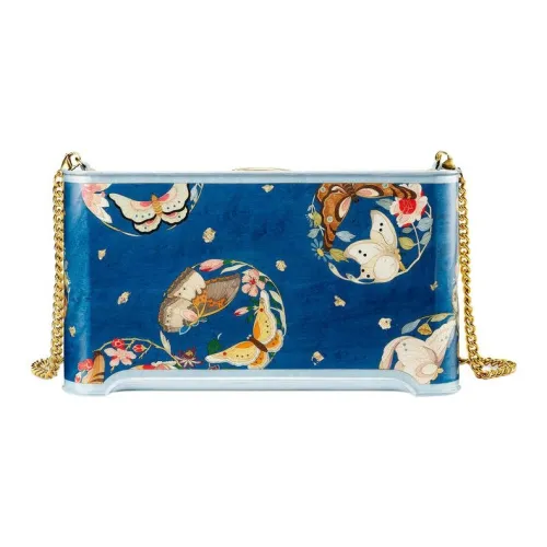 DUANMULIANGJIN Teak Shoulder Bag Women's Lapis Lazuli Blue