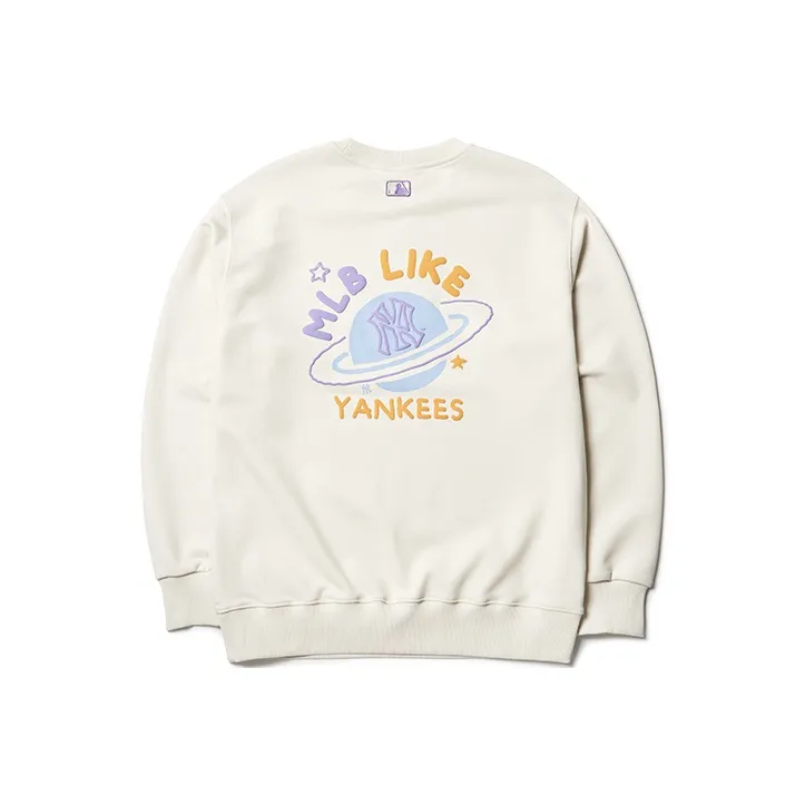 MLB New York Yankees Sweatshirts Unisex Ecru-0