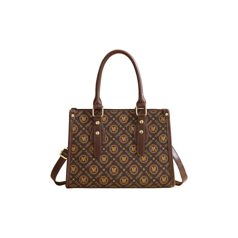 Weymond PU Tote Shoulder Bag Crossbody Bag Handbag Women's Coffee/Earth Yellow/Champagne-6