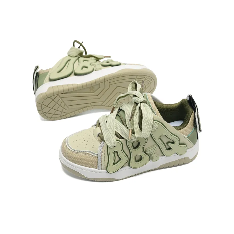 OAOQ Cushioned Wear Resistant Lightweight Breathable Height Increasing Low Top Platform Skateboard Shoes Unisex-5