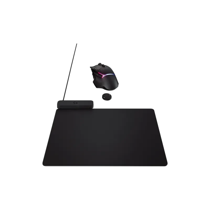 Logitech USB Port With Wireless Charging Fabric Surface Gaming Mouse Pad-2