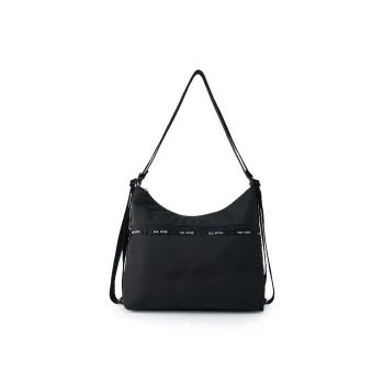 Elle Active Fabric Backpack Shoulder Bag, Crossbody Bag Large Size Unisex Black/Apricot