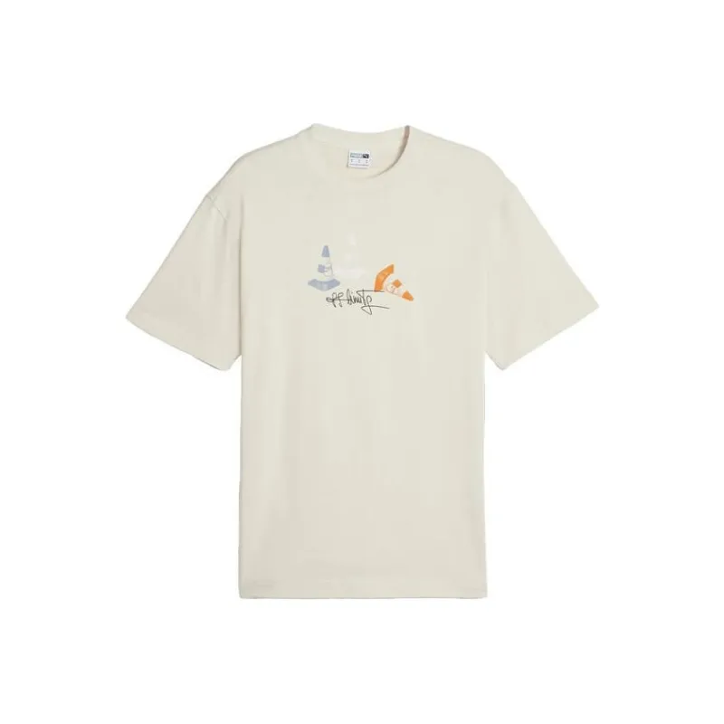 PUMA Downtown T Shirts Unisex Snow White-0