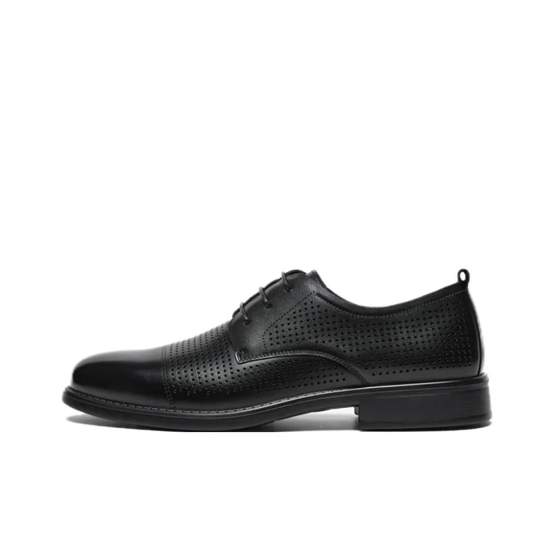 BATA Dress Shoes Men Low Top Black-0
