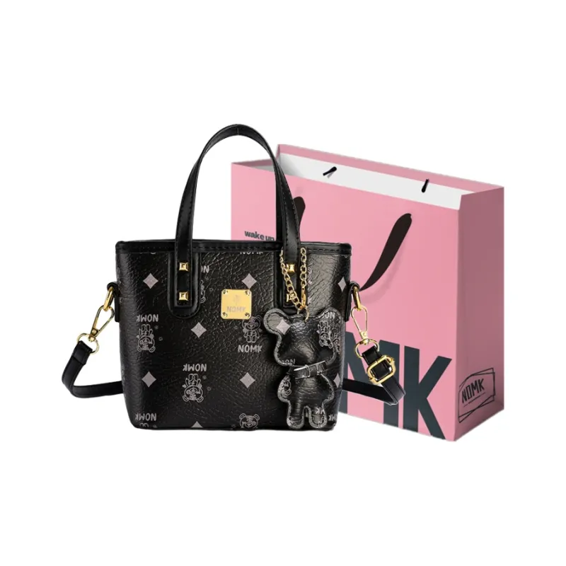 NOMK PU Handbag, Shoulder Bag, Crossbody Bag Women's Black/Ecru/Brown/Pink-0