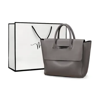 MILLIE'S Cow Leather Shoulder Bag, Crossbody Bag, Handbag, Tote Bag Regular Women's Gray