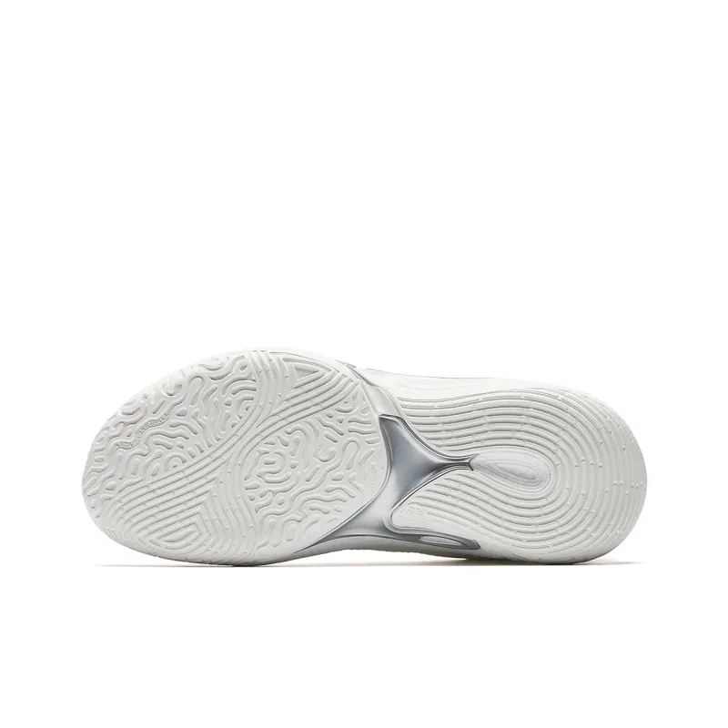 Anta Cushioning Slip Resistant Low Top Basketball Shoes Men's Papyrus White-5