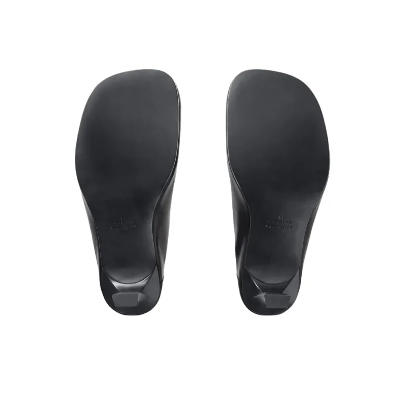 Scholl x Balenciaga Closed Toe Slippers 8cm Women's Black-6