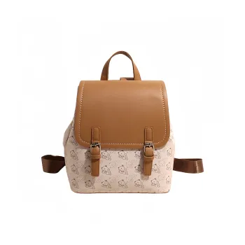 LUVISTRUE PU Small Backpack Medium Size Women's Khaki/Coffee/Beige