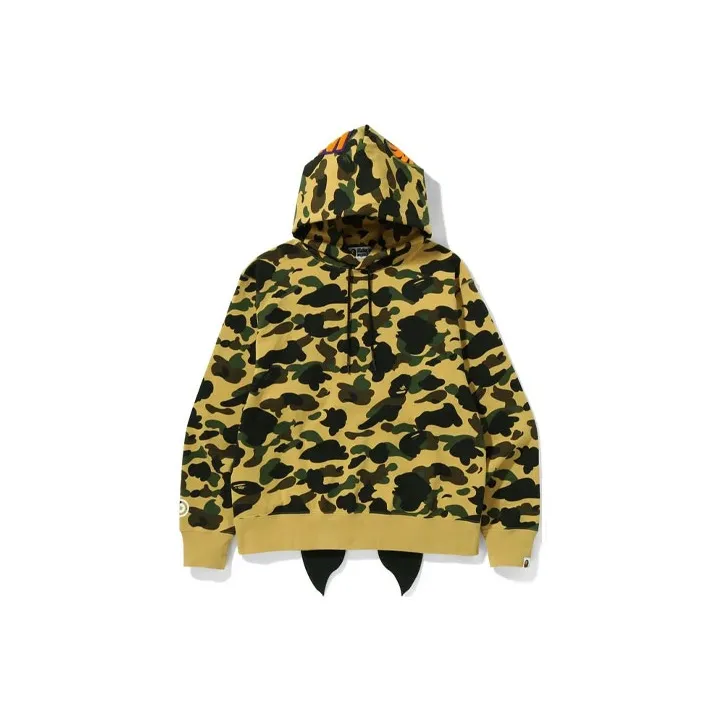 Bape Ultimate 1st Camo Ponr Shark Half Zip Raglan Pullover Hoodie-6