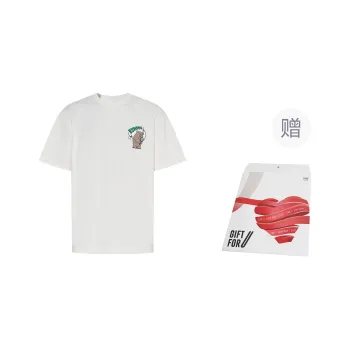 KUMPOO Cool Feather Series Drop Shoulder Sleeve T-Shirt Unisex Ecru