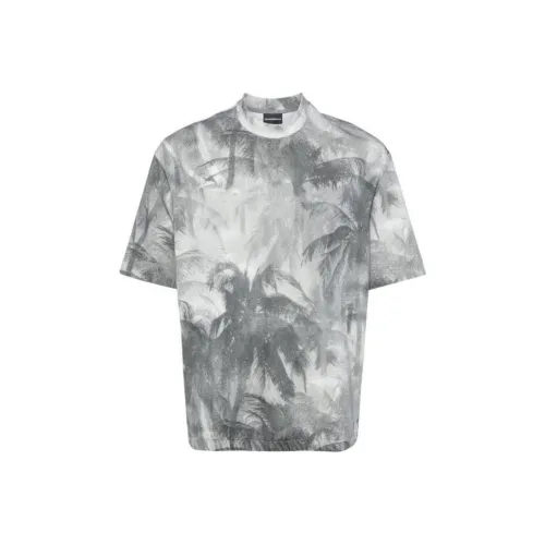 EMPORIO ARMANI Palm Tree print Cotton T shirt