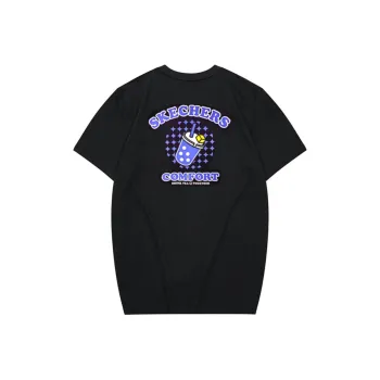 Skechers Colorful T Shirt Unisex Carbon Black
