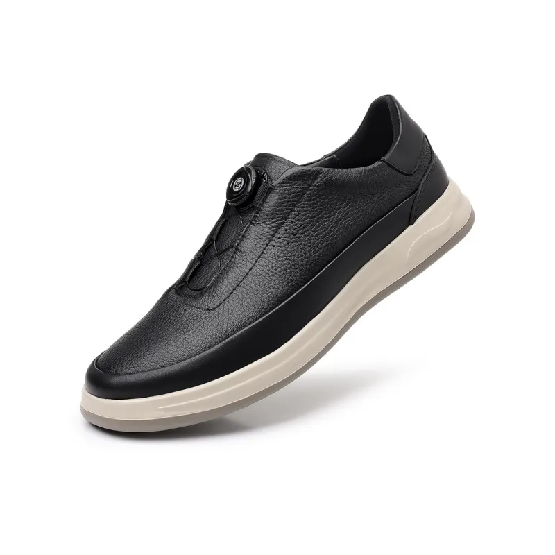 ENRICO COVERI Anti Slip Wear Resistant Low Top Casual Shoes Men's Luxury Black-1