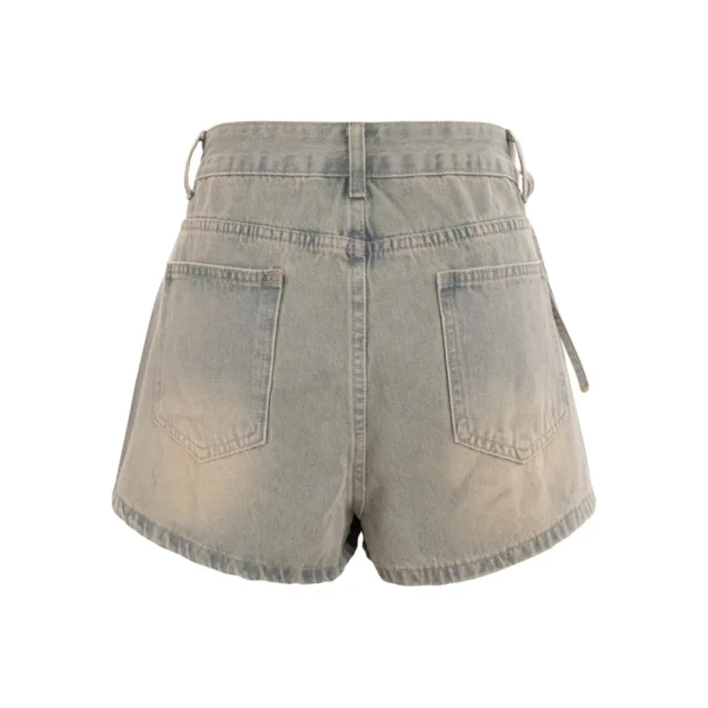 DOKZB Denim Shorts Women's Light Blue-1