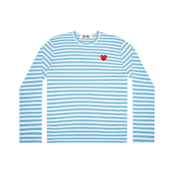 CDG Play T Shirt Unisex Blue White