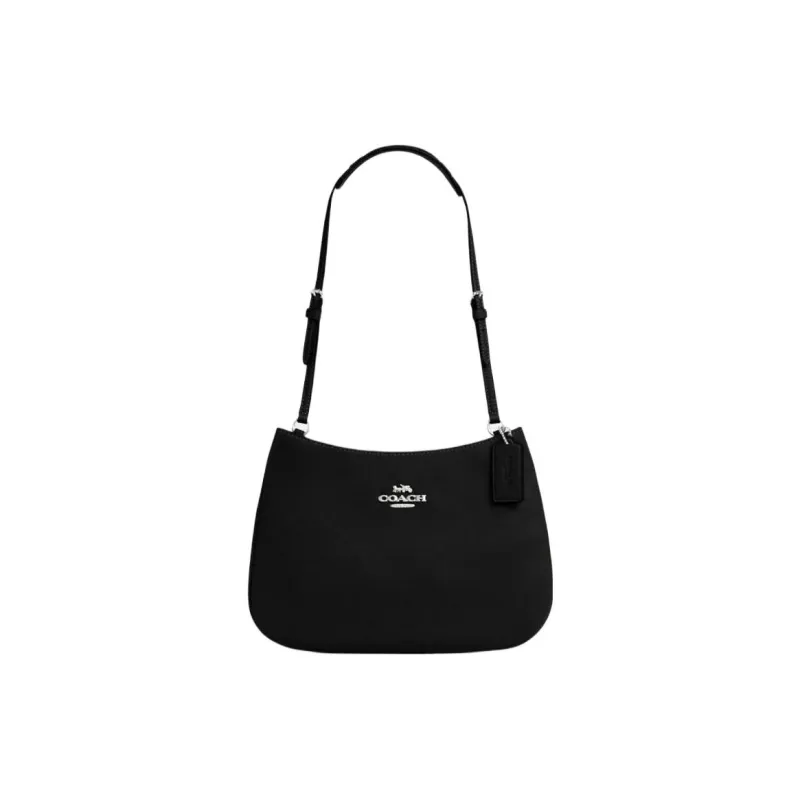 COACH Penelope Leather Underarm Shoulder Bag, Crossbody Bag, Handbag Medium Size Women's Black-0
