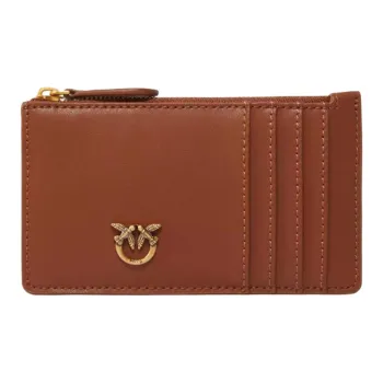 PINKO Leather Card Holder Women's Brown