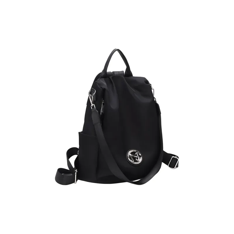 PESASRIE Nylon Backpack Regular Women's Black/Coffee-1