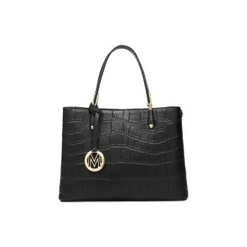 MEXICAN Polyurethane Leather Handbag Women's Black/Apricot