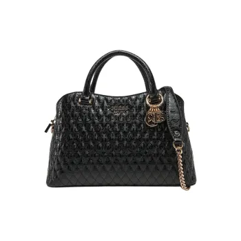 GUESS Faux Leather Shoulder Bag, Crossbody Bag, Handbag Large Size Women's Black
