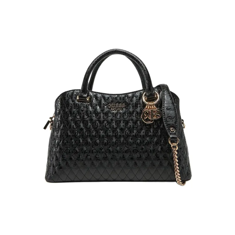 GUESS Faux Leather Shoulder Bag, Crossbody Bag, Handbag Tubas Women's Black-0