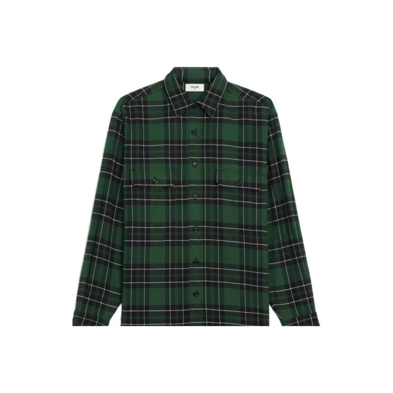 CELINE Shirts Unisex Green-2