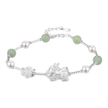 JINZHIFU Hetian Jade Bracelets Pale Greenish White Jade Unisex