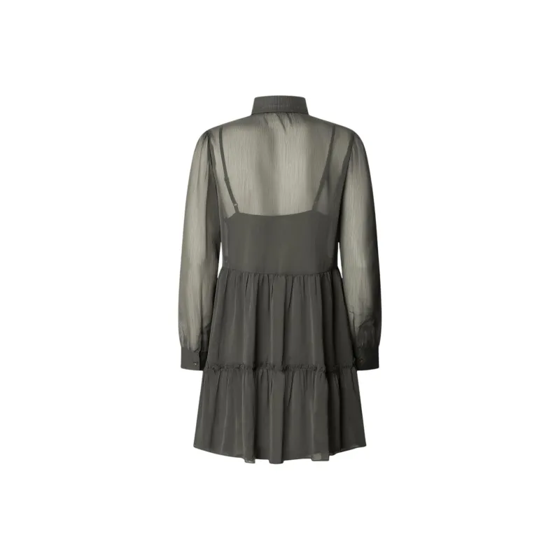 Pepe Jeans Long Sleeved Dress Women's Green-1