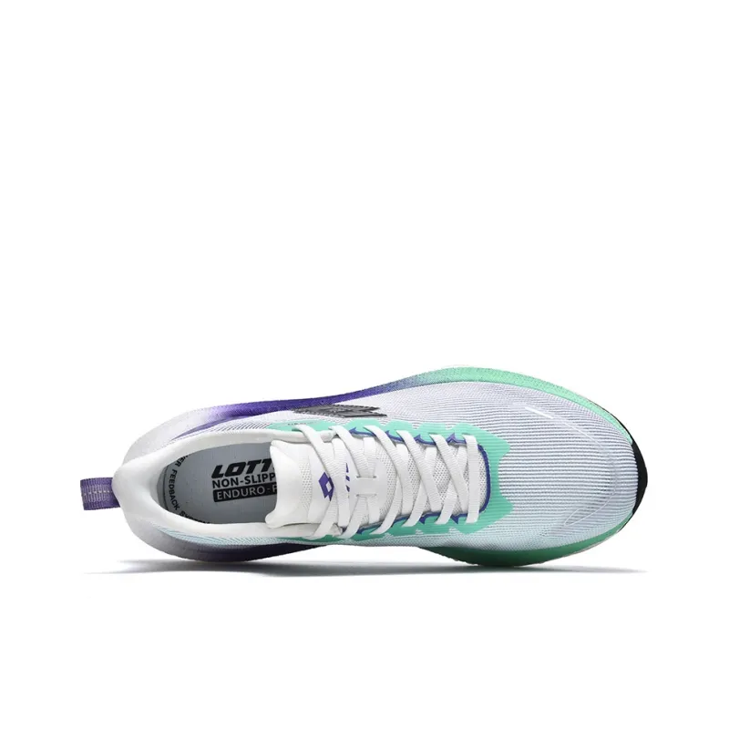 LOTTO Diamond Speed Cushioned Slip Resistant Abrasion Resistant Low Top Running Shoes Unisex White Turquoise Green-2
