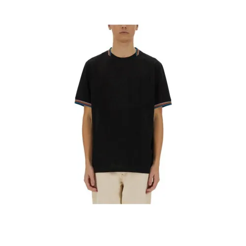 Paul Smith Mercerised Pique Signature Stripe Collar T Shirt