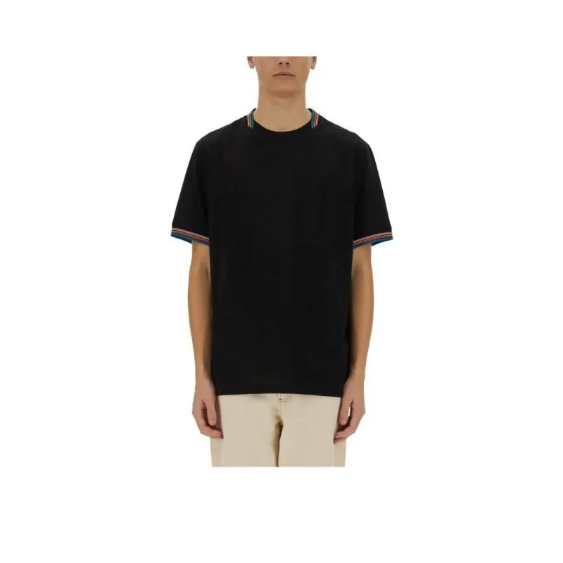 Paul Smith Mercerised Pique Signature Stripe Collar T Shirt-0