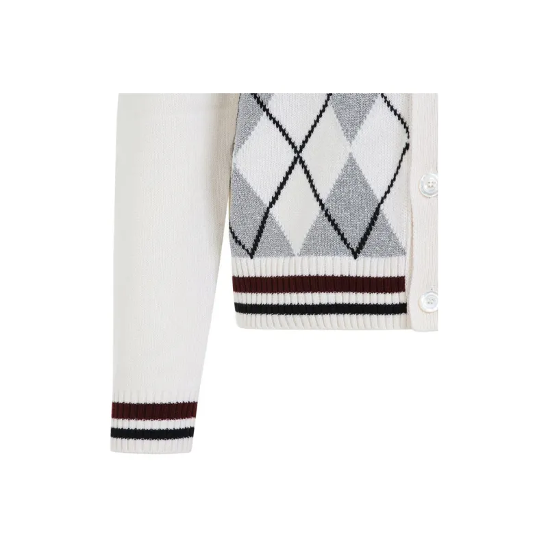 GUCCI Argyle Intarsia Knit Cardigan-5