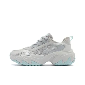 QIAODAN Spriggle Bunny V Slip Resistant Breathable Low Top Chunky Sneakers Women's Gray