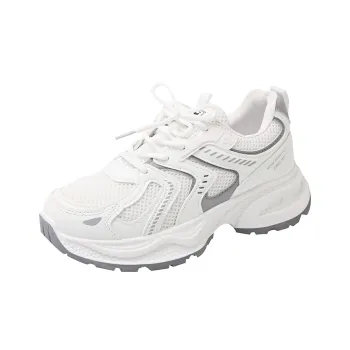 SHENGERLEIDE Abrasion Resistant Lightweight Slip Resistant Low Top Chunky Sneakers Women's