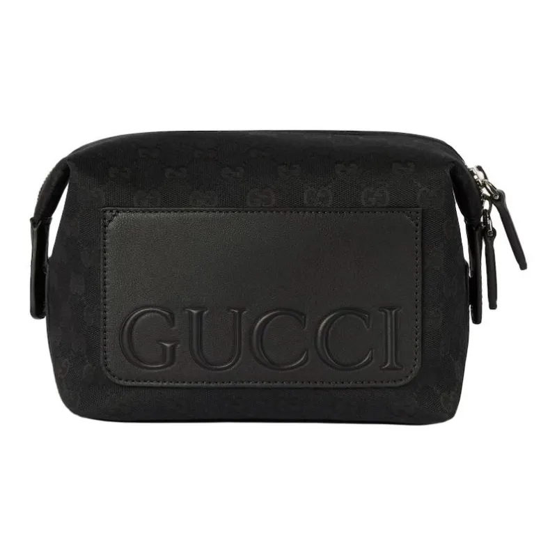 GUCCI Canvas Toiletry Bag Unisex Black-0