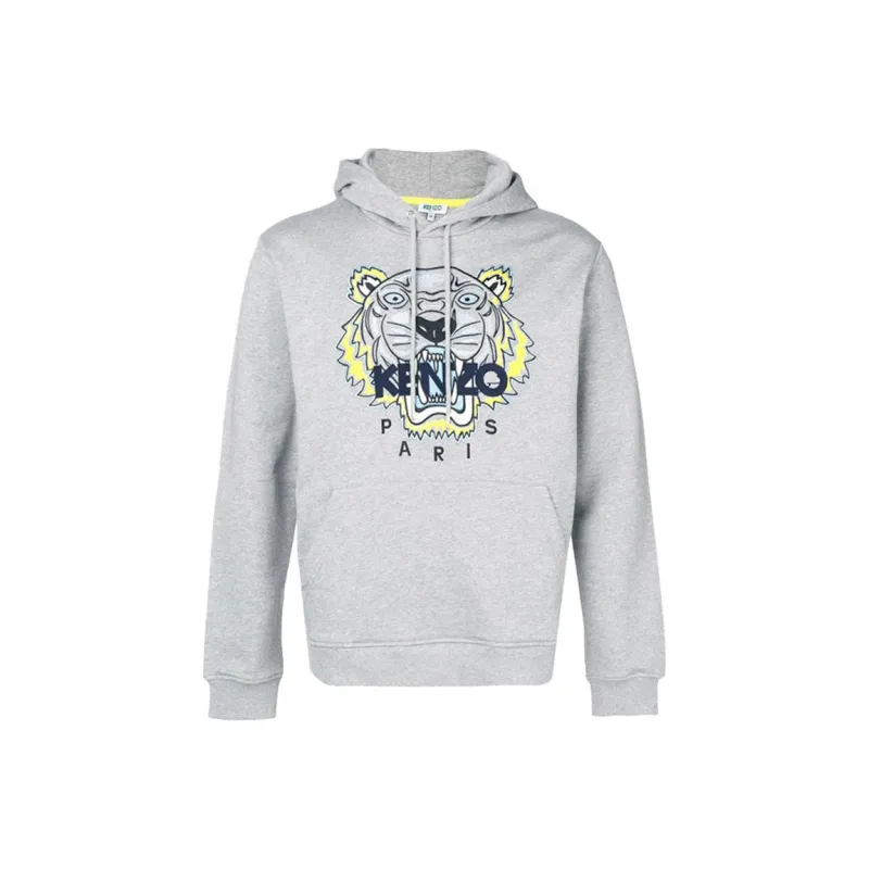 KENZO Tiger Embroidered Drawstring Hoodie-0