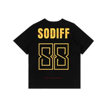 SODIFF T Shirt Unisex Black Yellow