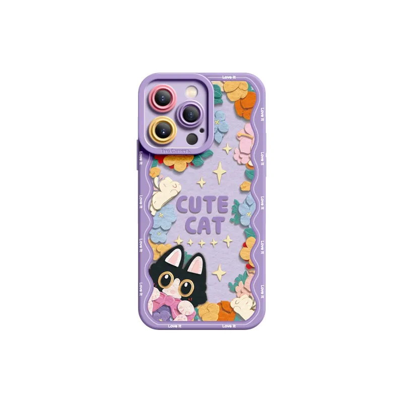 I Create My Art Silicone Material Non Fabric Kitten Phone Case Compatible With Apple Collection-9