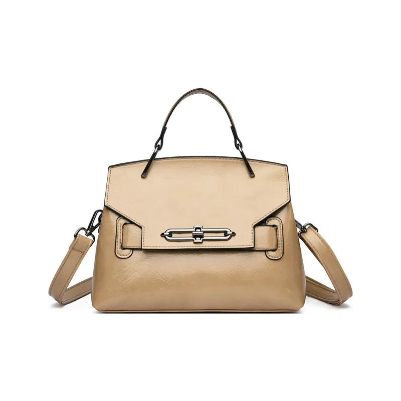 Yalu Waxed Leather Shoulder Bag, Crossbody Bag, Handbag Women's Multicolor-4