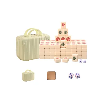 SHANGKECHENGPIN Yah Color Double Fu Celebration Hand Crafted Home Mahjong Tiles 42mm Board Games