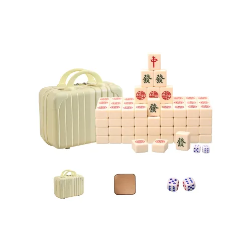 SHANGKECHENGPIN Yah Color Double Fu Celebration Hand Crafted Home Mahjong Tiles 42mm Board Games