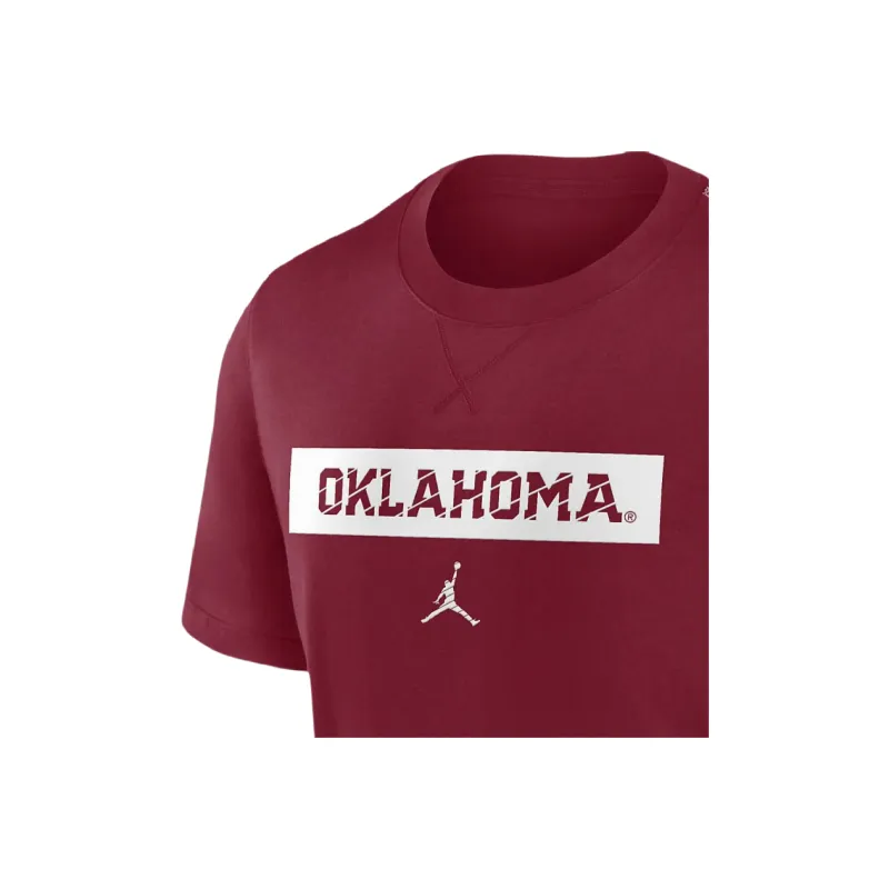 JORDAN Oklahoma Sooners Sideline Player Men's Nike Dri FIT College T Shirt-2