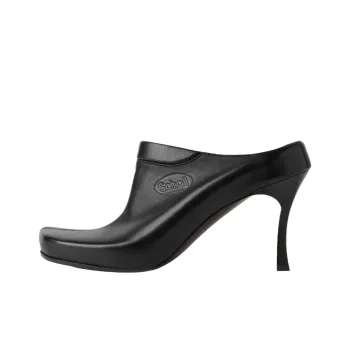 Scholl x Balenciaga Closed Toe Slippers 8cm Women's Black