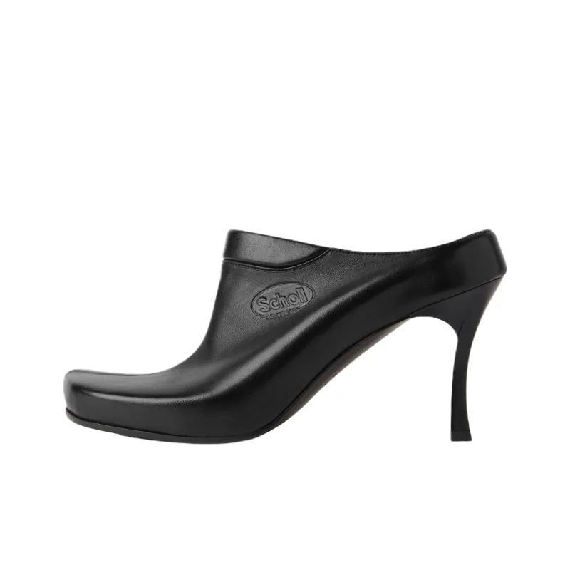 Scholl x Balenciaga Closed Toe Slippers 8cm Women's Black-0